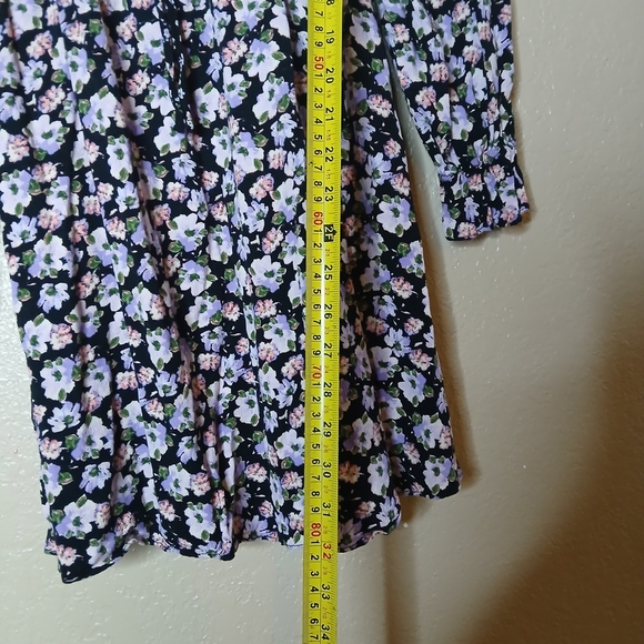 SONOMA Women's Black Floral Milk Maid Dress Size S Whimsy Coquette Fairy - Picture 3 of 6